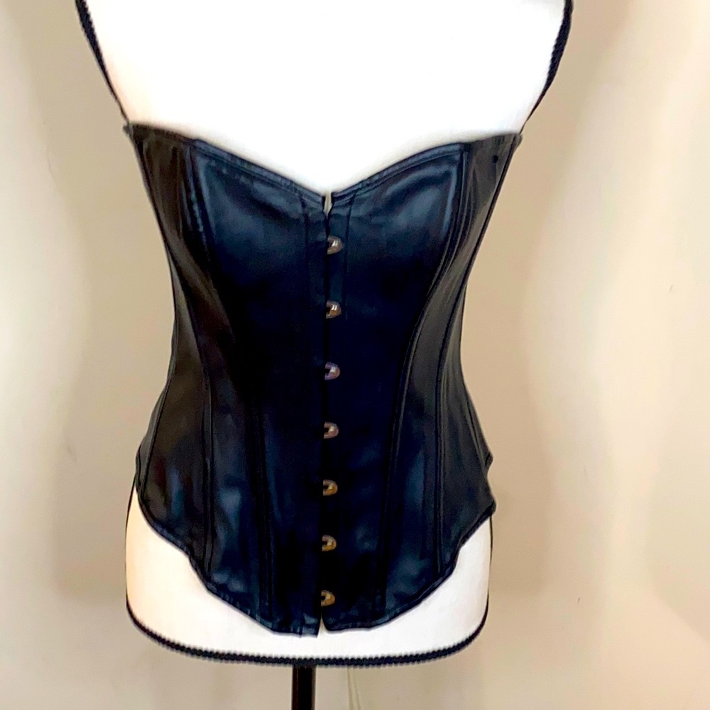 Faux leather corset
